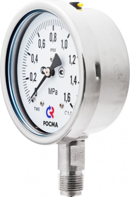 Манометр, Тип ТМ серия 21, коррозионностойкий виброустойчивый, подключение снизу, Росма В Иркутске